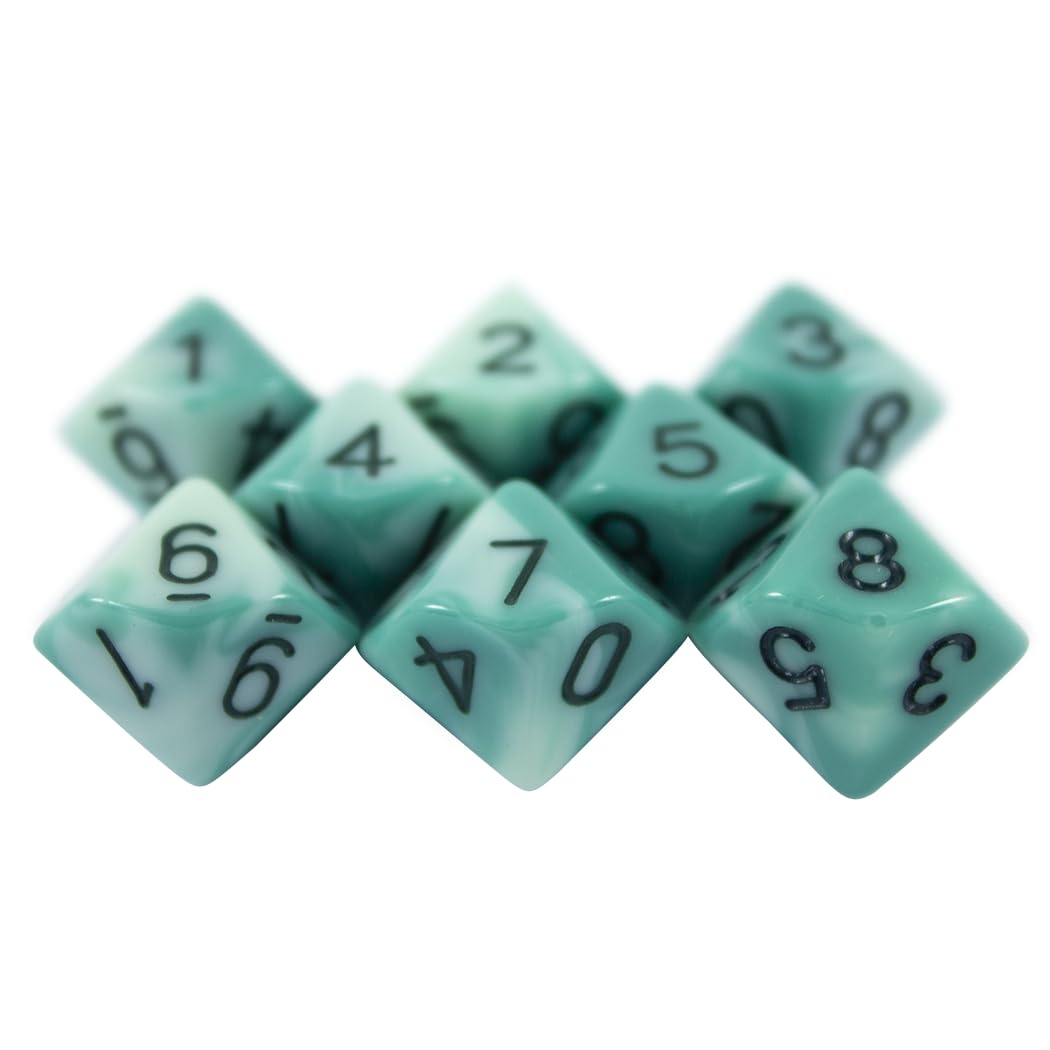 Paladin Roleplaying Teal and Blue Dice - 8 D10 Set - 'Ocean Spray'