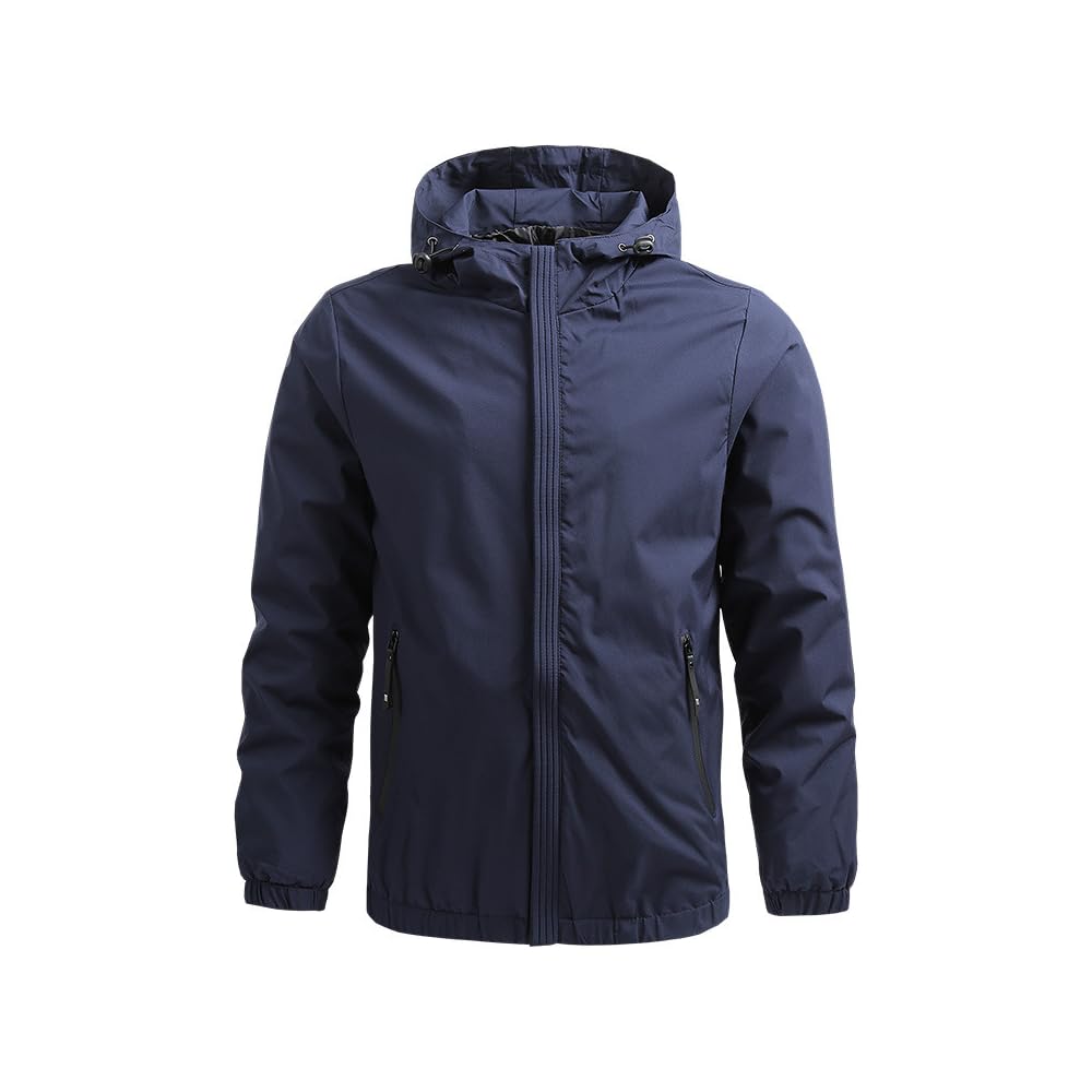 Giacca a vento leggera da uomo, in softshell impermeabile, foderata in caldo pile, per escursioni, viaggi e sci casual