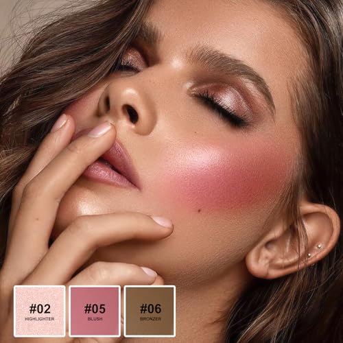 image for Lezero 3Pcs Cream Contour Stick Makeup Kit, Shades with Highlighter St