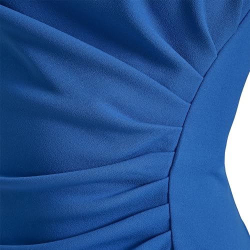 Image of DKNY Women's Short Sleeve Ruched Knee Length Sheath Dress with Button Detail