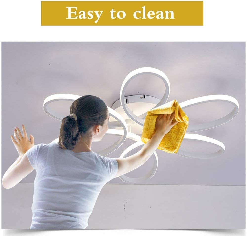 75W LED de luz de techo de la flor forma creativa de acrílico pantalla de aluminio moderna elegante blanco mate lámpara de techo de la sala comedor luz de techo de la habitación L58cm * H11cm