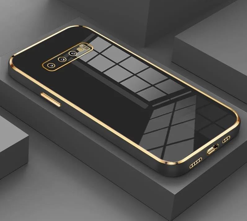 for Samsung Galaxy S10 Plus Luxury 6D Plating Soft Casing Silicone Square Frame Gold Phone Case for Samsung Galaxy S10 Plus (Black)-image-29