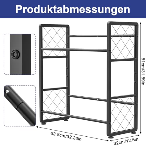 Glovios Getränkekistenregal für 4 Getränkekisten Metall Getränkeregal, Kistenregal mit 2 Ebenen Getränkekistenhalter zur Platzersparnis für Bier, Wasser, Obst, Gemüse