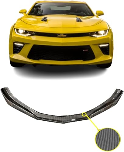 High Performance Parts Front Bumper Lip Fit For 16-21 Camaro SS 19-21 LS LT RS C Style Model Vehicles Carbon Print
