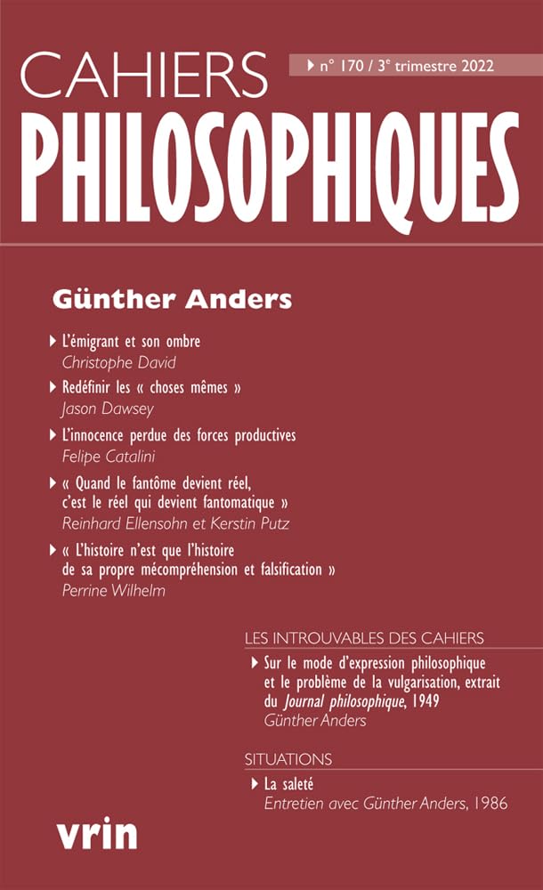 Gunther Anders (Cahiers Philosophiques)