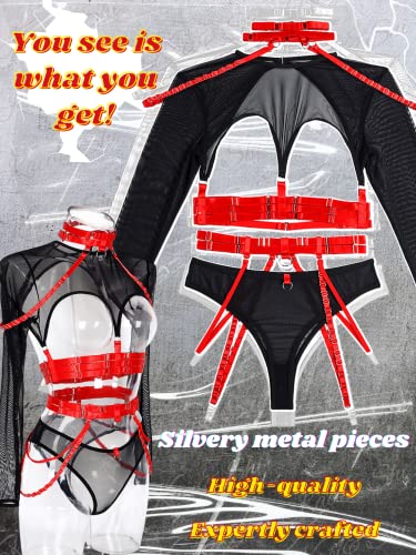 Image of Kaei&Shi Rave Outfit, Adjustable Strappy, Contrast Color, Choker, Chain Belt