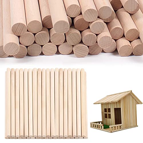 Wooden Dowel Rods, Unfinished Natural Wood Sticks 1/8 X 6 Inch Craft Dowel Rods For Crafts And Diyers 100Pcs Hardwood Sticks Dowling Rods #TOP23