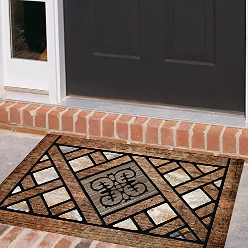 Entrance Door Mat Heavy Duty Front Door Mat 17"X30" Non-Slip Rubber Doormats Resist Dirt Outdoor Welcome Mats For Entryway,Garage,Patio,High Traffic Area #TOP1