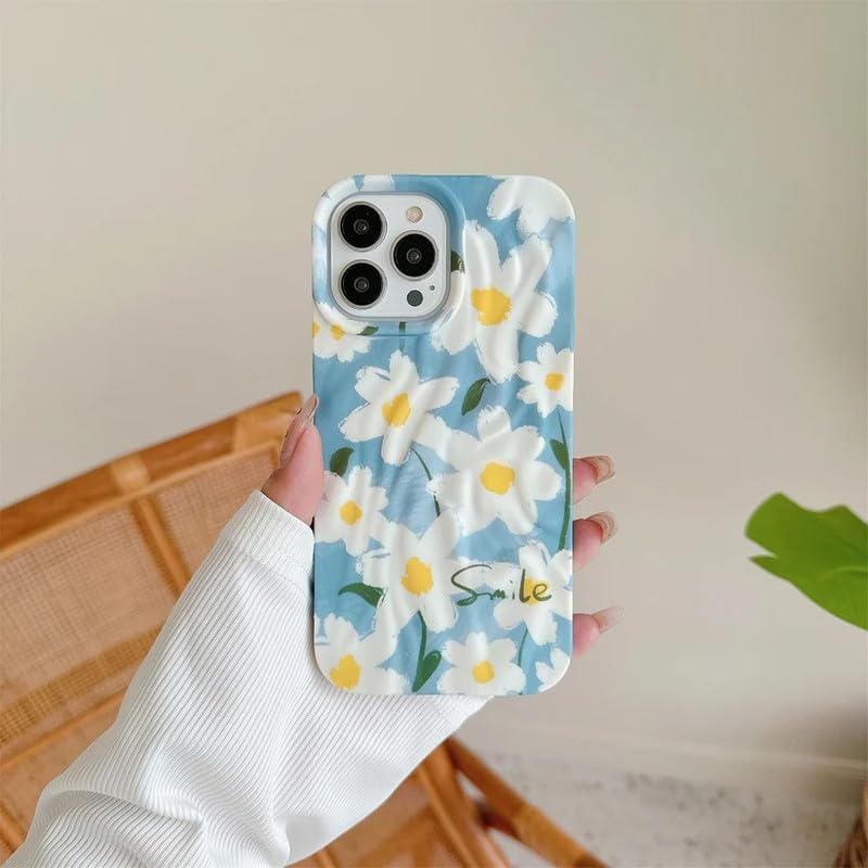 Image of COVERLY Silicone 3D Smile Rainbow Flower Phone Designer Case,Premium Texture Trendy Retro Cute Multi Color Artistic Cool Design-Aesthetic Shades Heart Princess Cover for Apple iPhone 15 Plus