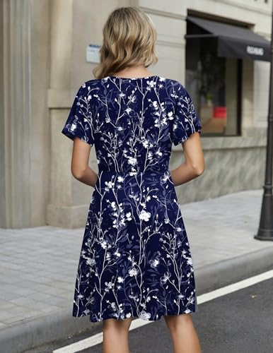 Image of Zeagoo Womens Summer Dresses Wrap V Neck Dress Floral A-Line Ruffle Sleeve Casual Sundress with Pockets 2026