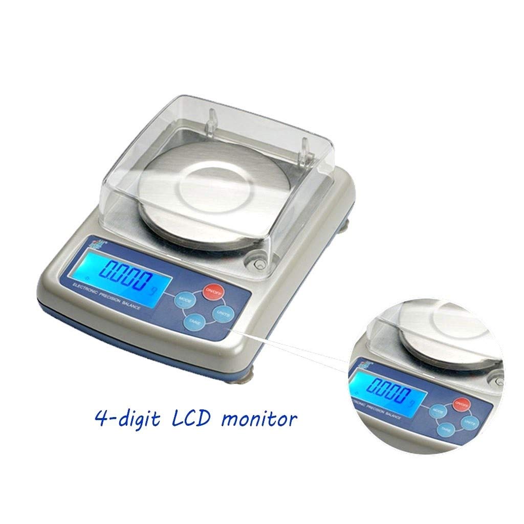 Báscula De Oro De 500 G/0,01 G para Joyería, Balanza De Laboratorio, Balanza De Cocina Digital De Precisión con Pantalla LCD.,White-50g/0.001g