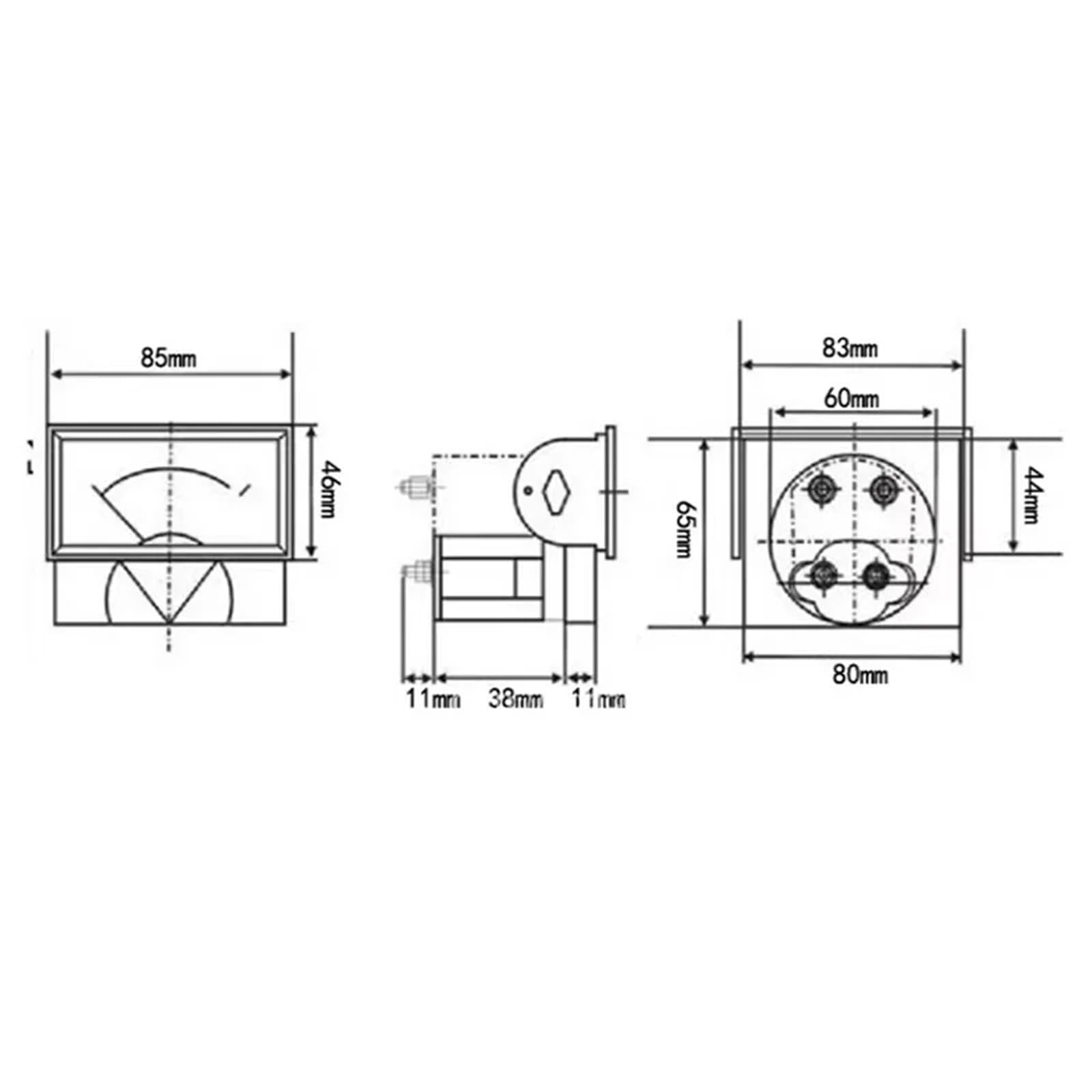 1PC 69C17-A 50A 100A 500A 1000A/75mV DC Misuratore Analogico Pannello AMP Gauge Amperometro DC Utilizzare con Misuratore di Corrente Shunt 85 * 46MM(DC2A)