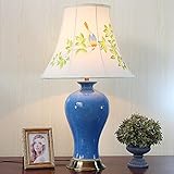 GTHTUHFD Lámparas De Mesa De Cerámica Oriental Grande Azul De 66 X 35 Cm,D