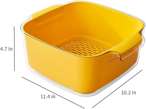 Miniatura 11 de Juego de cuencos de cocina de 8.2 cuartos de galón, coladores y coladores de plástico, cesta de lavado de frutas y verduras, colador grande de doble