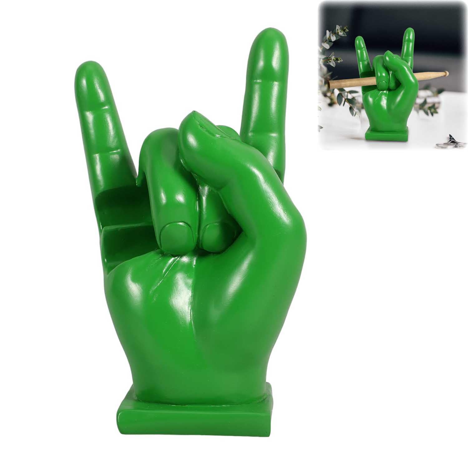 Porta Bacchette Batteria, Supporto Per Bacchette Per Batteria Rock, Espositore Per Bacchette Rock, Resine Supporto Per Batteria, Regalo Divertente Per Batteristi, Decorazione Domestica, Verde
