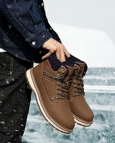 Image of ARRIGO BELLO Mens Winter Boots Snow Shoes Casual Booties US Size 8-12 | Warm Fur Lined,Mesh Lined,Non-slip,Breathable,Durable,Outdoor,Ankle Boot,Comfortable,Removable Insole