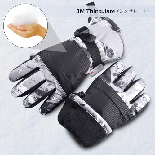 Image of TRIWONDER Kids Winter Snow Ski Gloves Waterproof Touch Screen Cold Weather Gloves Boys Girls Snowboarding Skiing Sport Mittens (Grey, S (9-13 Years Old))
