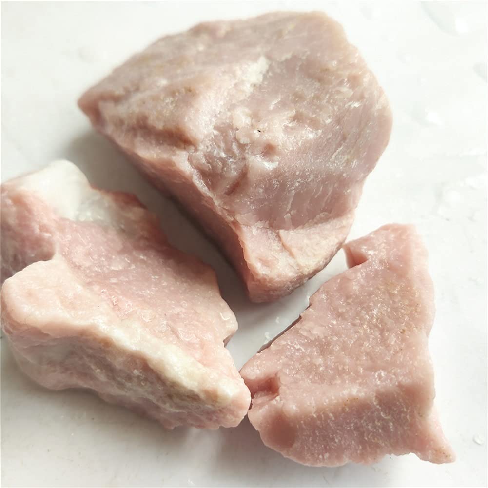 ASKAAT Natural Pink Opal Crystal Stone Rough Love Non-Violence Angel-Skin Opal Specimen RockstoneHome Deco for home decoration