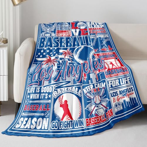 Faopiuic Los Angeles Baseball Fans Throw Blanket 60