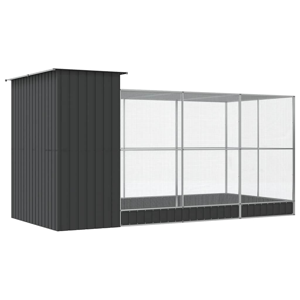 vidaXL Volière avec Extension Argent 416x203x216 cm Acier