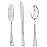 FOCUSLINE 75 Pack Silver Plastic Silverware Disposable Cutlery Set - 25 Forks Knives Spoons - Disposable Flatware Heavy Duty Plastic Utensils Set for Catering, Parties, Dinners, Weddings
