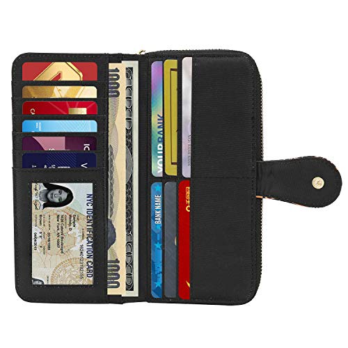 Loveshe TAIYAN-218 Women'S Wallet Rfid Blocking Bohemian Style Credit Card Zip Around Phone Clutch Large Travel Purse Wristlet Clutch Wallet Zipper Wallet thumb #5