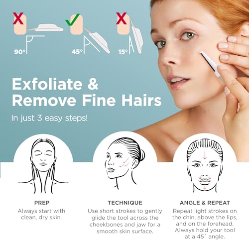 StackedSkincare Kit Dermaplaning para Esfoliação Facial, com 3 Lâminas de Dermaplaning Substituíveis