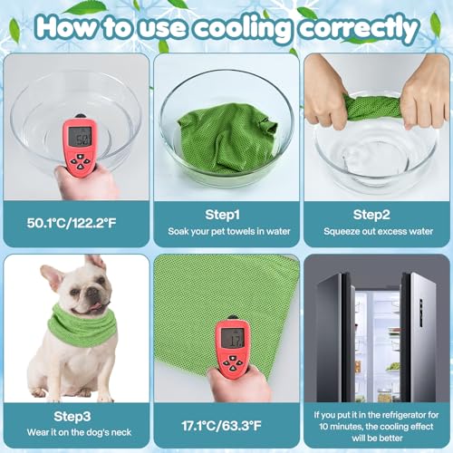 Kühlhalsband für Hunde, Kühlendes Hundehalstuch, Kühlender Hundeschal, Kühlendes Hundehalsband Kühlend, Kühltuch Hund Halstuch Kühlend, Bandana Hunde Halstücher Kühlend, für Kühlung Hund im Sommer