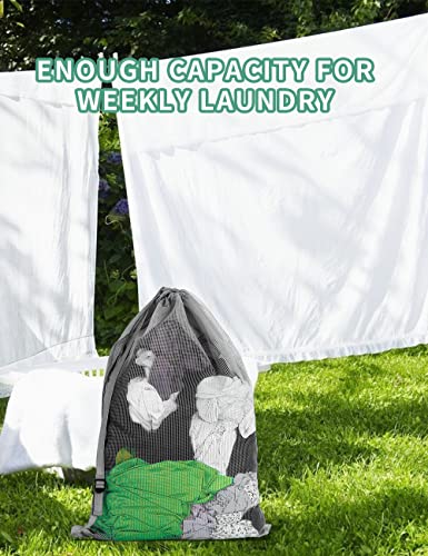 Dalykate Daly Kate 3 Pack Mesh Laundry Bags With Adjustable Single Shoulder Straps 24 Inch X 36 Inch Sturdy Nylon Material Laundry Liners With Drawstring Closure For College thumb #5