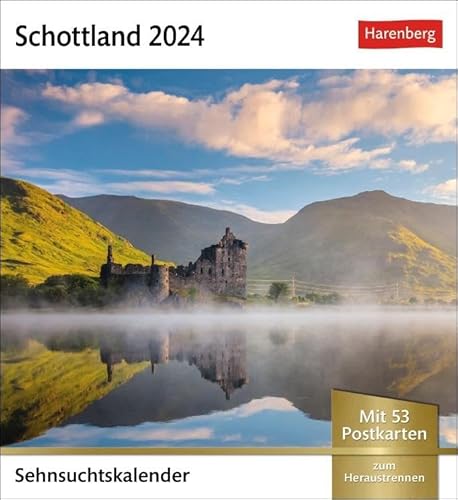 Schottland Sehnsuchtskalender 2024. Postkarten-Fotokalender voll typisch schottischer Motive. Wochenkalender mit Urlaubsfeeling. Die Schönheit ... Postkarten (Sehnsuchtskalender von Harenberg)
