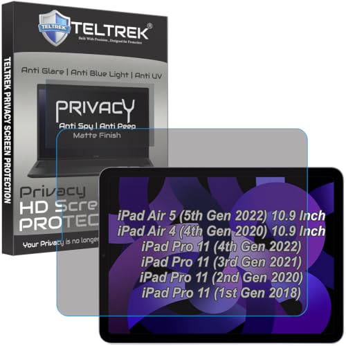 Image of Privacy Matte Screen Guard Compatible With iPad Pro 11 (2018 1st Gen / 2020 2nd Gen / 2021 3rd Gen Tab / 2022 4th Gen 11 inch Inch) & iPad Air 4 /Air 5 10.9 inch Inch Tablet Not a Tempered Glass