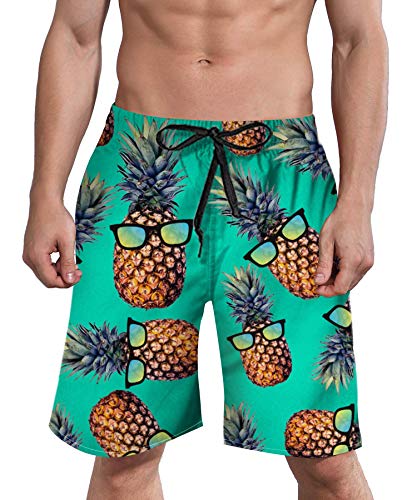 ALISISTER Mens 3D Swim Trunks Quick Dry Summer Boardshorts Surf Beach Shorts Elastic Waist with Pocket Drawstring