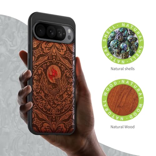 Étui Google Pixel 9 Pro XL Coque Bois Gravé Phoenix - 2