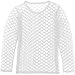ZUYPSK Men Mesh Fishnet Long Sleeve T-Shirt See Through Sport Training Workout Tank Top Vest Clubwear (White, Medium)
