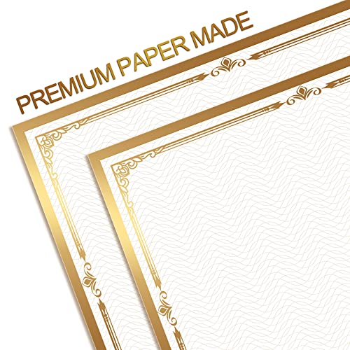 Award Certificate Papers, 50 Sheets Blank Gold Foil Certificate Border For Diploma, Participation Awards, Laser And Inkjet Printer Friendly, 8.5X11 Inches. #TOP2