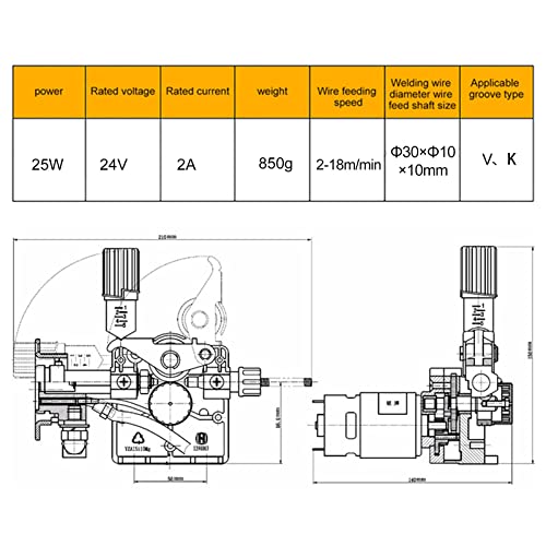 harayaa Alimentador, soldador de 25 W, DC 24 V, motor de alimentação de máquina de solda durável