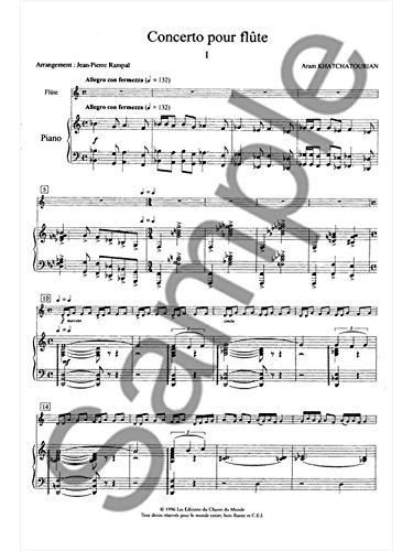 Aram Khachaturian: Concerto (Flute/Piano Reduction). Do fletu poprzecznego, fortepianu