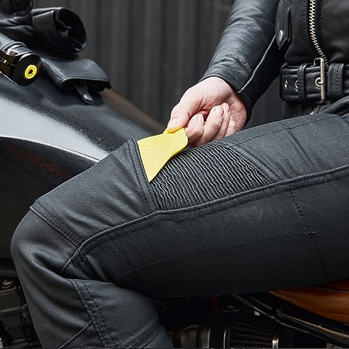 OZONE MOTO Roxy Lady Motorradjeans Damen | Aramidfaser Futter | Knieprotektoren Stufe 2 | Taschen für Hüft und Steißbeinprotektoren | Elastische Einsätze | Slim Fit