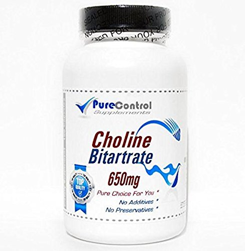 Choline Bitartrate 650mg // 200 Capsules // Pure // by PureControl Supplements