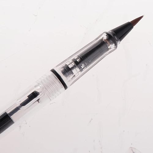 Miniatura 4 de Pluma de pincel de tinta fuente recargable para artista chino japonés Sumi caligrafía pintura dibujo escritura firma - transparente