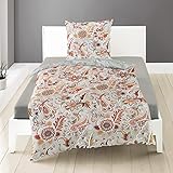 Bierbaum Biber Bettwäsche 3752 Kitt Terra Paisley 135x200 + 80x80 cm
