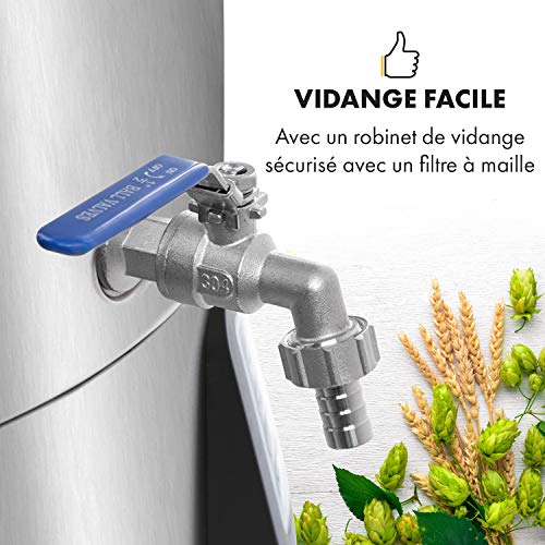 KLARSTEIN Mundschenk - Cuve de brassage, Cuve fermentation bière, MemoryBrew, Ecran LCD, Inox 304, Avec tamis et récipient à grains, Chauffage de 3000 W, 65 L - Argent - Image 6