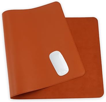 24 x 12 Inches Leather Desk Pad Protector, Non-Slip PU Leather Desk Mat, Laptop Desk Pad, Perfect for Office & Home Use light brown