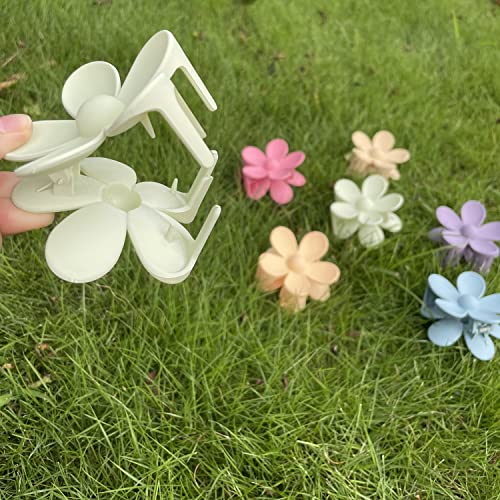Flower Hair Clip Claw Clips Hair Clips For Women Girls, 6 Pcs Cute Hair Clips Non Slip Matte Hair Claw Clips For Thick Hair(6 Colors) #TOP5