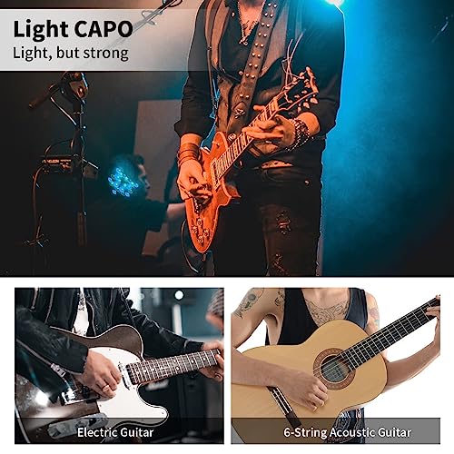 Image of JOYO Guitar Tuner Clip Guitar Capo with 6Pcs Picks Guitar Accessories Digital Electronic Tuner for Electric Guitar, Bass, Acoustic, Ukulele, Violin