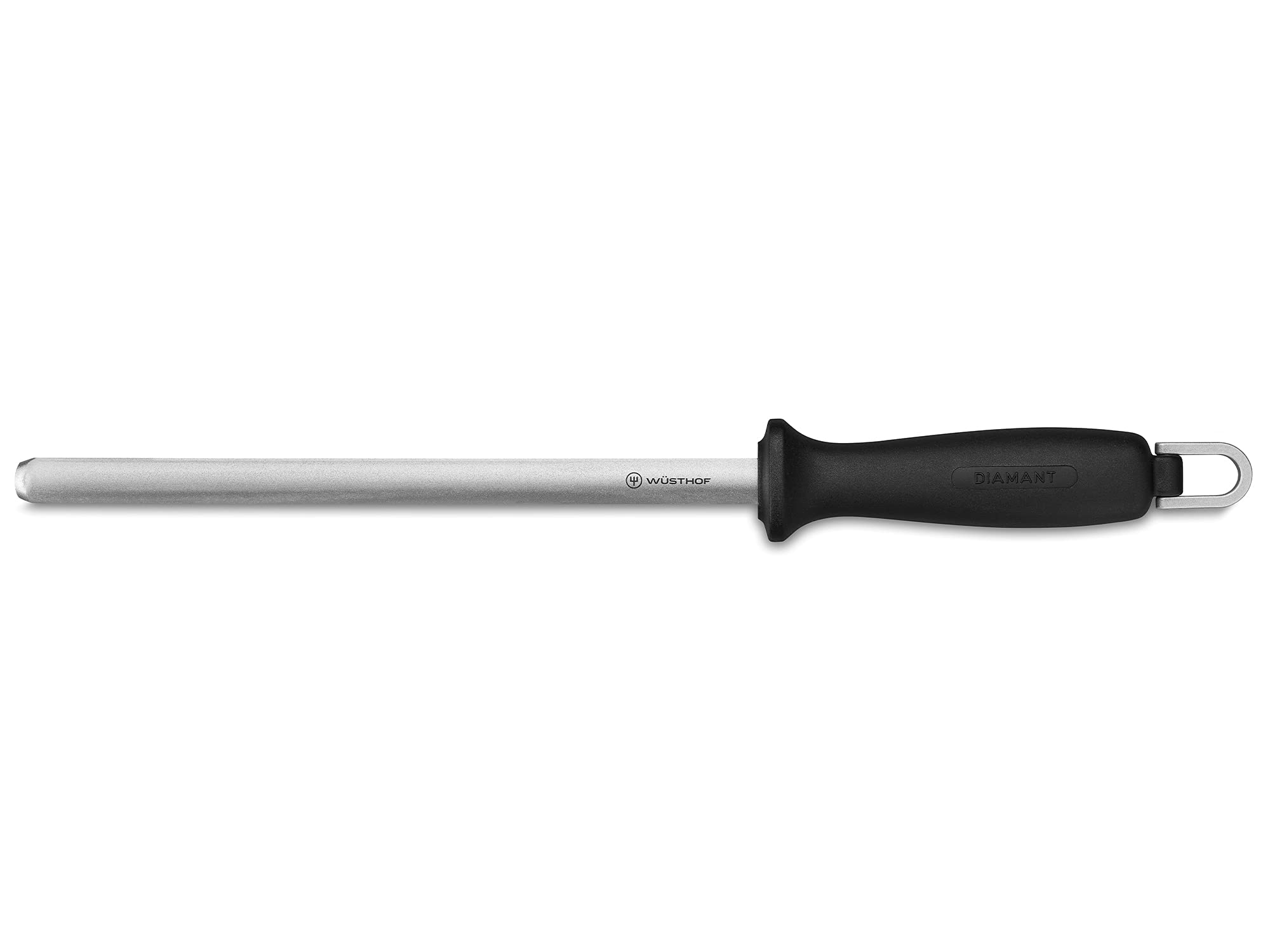 Wüsthof 9 Inch Diamond Sharpening Steel, Black/Silver
