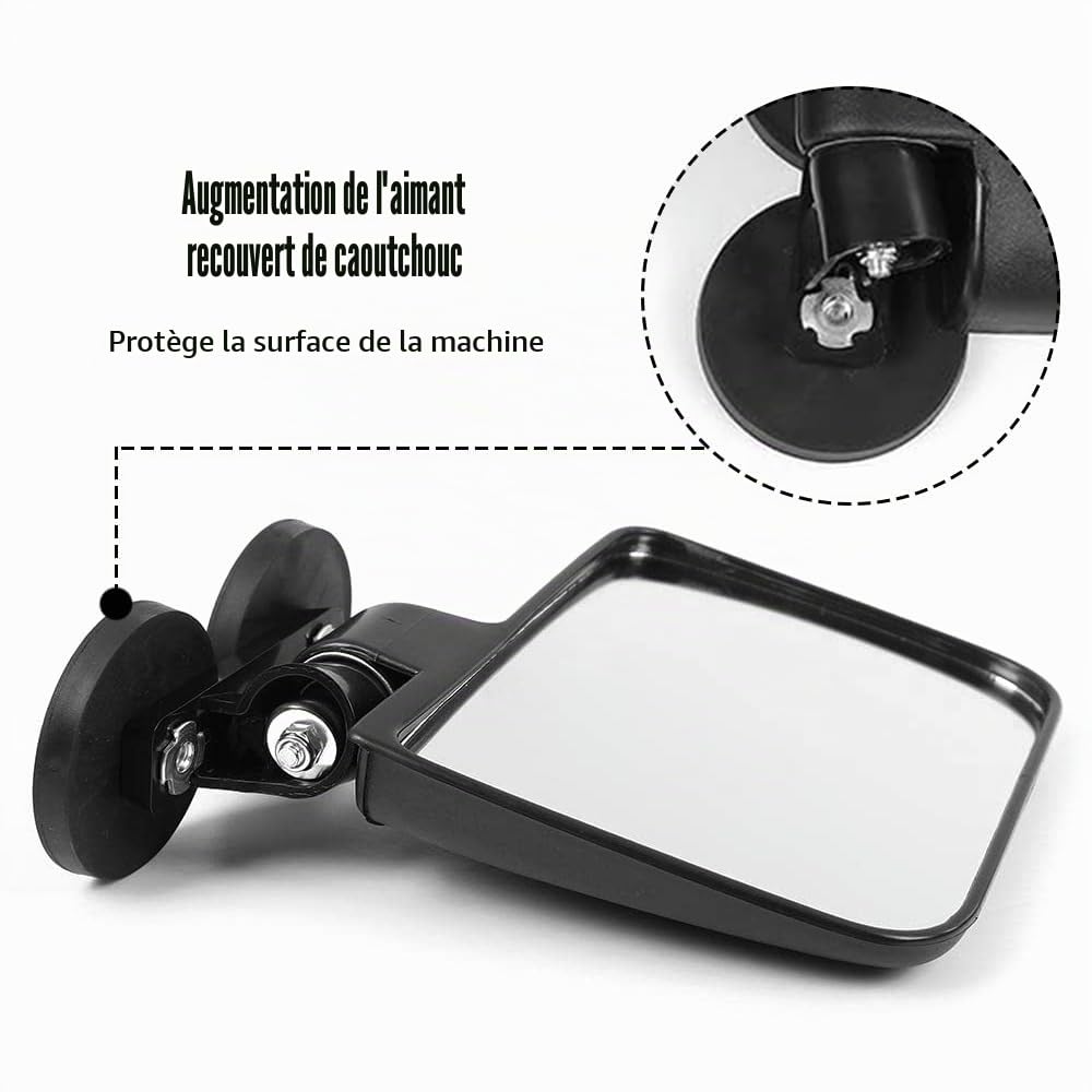 Rétroviseur Latéral Magnétique, Rétroviseurs Rotatifs à 360 Degrés pour Tracteurs Compacts, Tondeuses Autoportées, Voiturettes de Golf