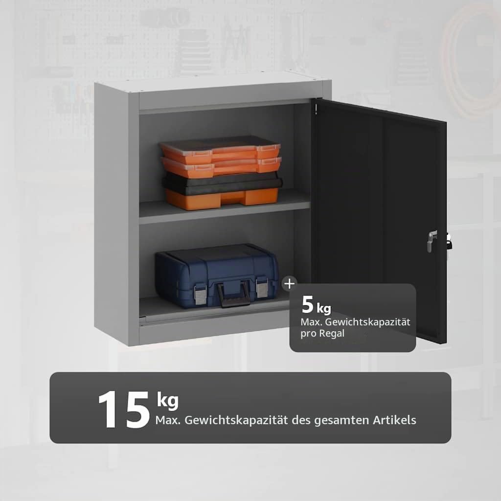 vidaXL Werkzeugschrank mit Regal Schwarz und Grau 50 x 20 x 55 cm