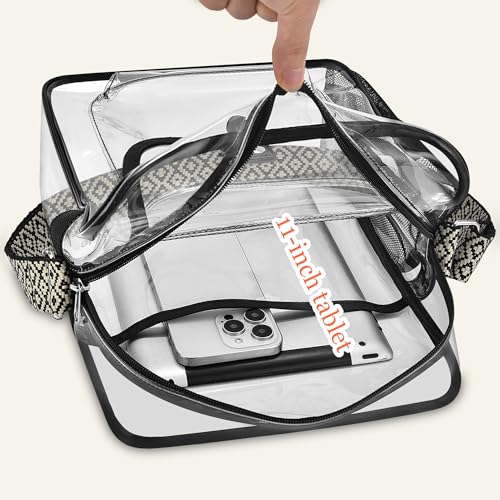 Image of SPODEARS Clear Crossbody Bag for Stadium, Concert, Festival & More - Adjustable Shoulder Strap & Bottle Holder