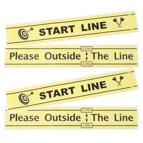 Image of Toyvian 4pcs Pvc Dart Throw Line Floor Stickers Dart Toe Line Marker Decal for Secure Ground Attachment and Distance Guidance Essential Accessory for Game Room and Home Recreation